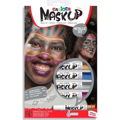 Χρώματα προσώπου Carioca Mask Up Metallic 43155 (σετ 6 χρωμάτων)